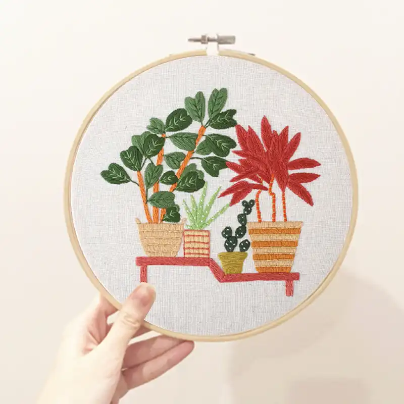 植物パターン刺繍材料パッケージフープdiyクロスステッチキット刺繍フレーム手作り縫製用品絵画ハンギング 刺繍 Aliexpress