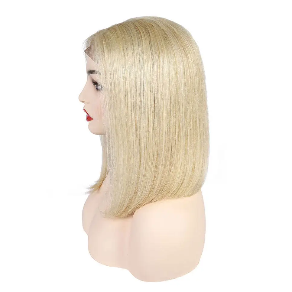 613 Blonde Bob Wig Lace Frontal 13x4 Closure human hair Wig for black Brazilian Straight human hair wig Transparent lace 150%