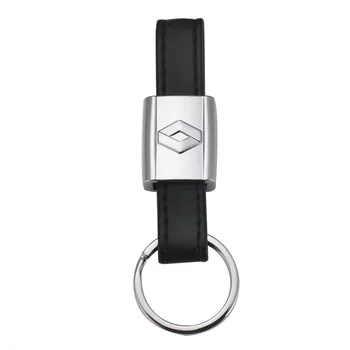 

Fashoin Metal+Leather Car Keychain Key Chain Key Ring Keyring For Renault Megane Duster Logan Clio Laguna Captur Car shape