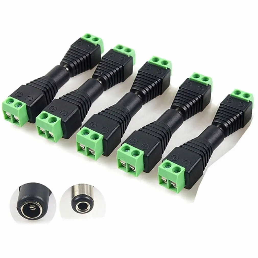 LED Strip Terminals Cable Plug 5.5*2.1mm Male Female Power CCTV Camera DC Safe Adapter Jack Brand New