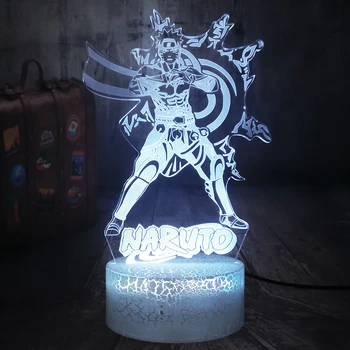 

Uzumaki Naruto Japanese Naruto Anime 3D LED Optical Illusion Night Light Remote Control Table Lamp Christmas lamps Boys Kid Toys