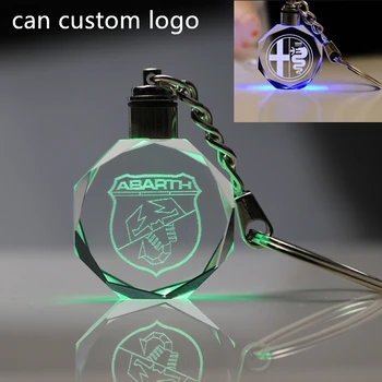 

New LED colorful key ring car keychain key decorations car interior supplies car crystal keychain for alfa romeo abarth i8