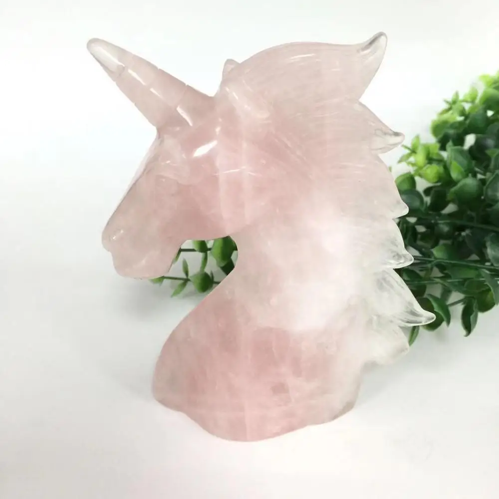 Rose Quartz Высококачественный и красивый натуральный розовый кварц ручной резной Единорог из горного хрусталя для подарка или коллекции ZY - Цвет: Rose Quartz