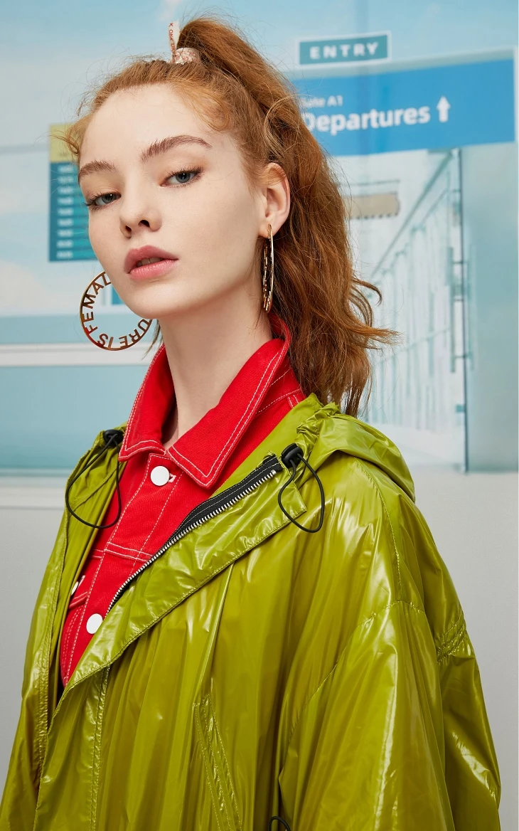 Vero Moda женский осенне-зимний глянцевый Тренч с капюшоном | 319321549
