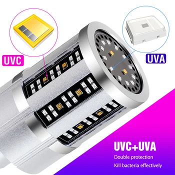

9 18 Led UVC Germicidal Lamp E27 Led UV Light Sterilizer 220V Ultraviolet Disinfecting Led Corn Bulb 110V Home Bactericidal Lamp