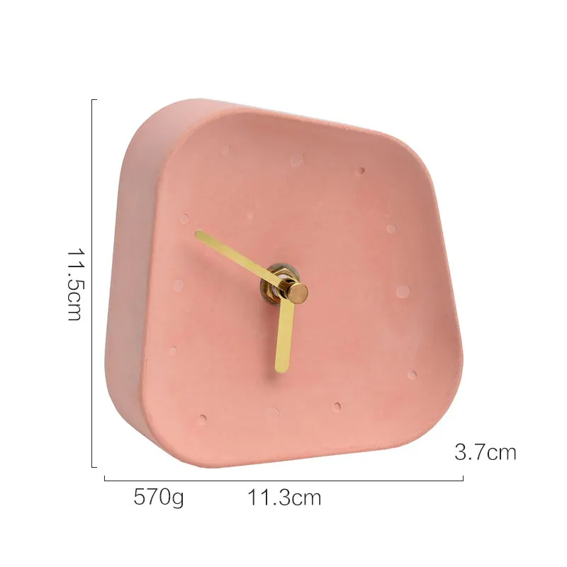 1pc pink Аксессуары для украшения дома в скандинавском стиле, настольные часы из цемента в форме геометрии, украшение для рабочего стола, немой бетон, маленькие настольные часы - Цвет: 1pc pink