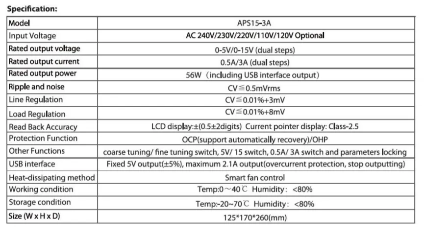 ATTEN APS1503 DC источник питания стабилизированный одноканальный линейный APS15-3A DC источник питания для мобильного телефона компьютерное обслуживание