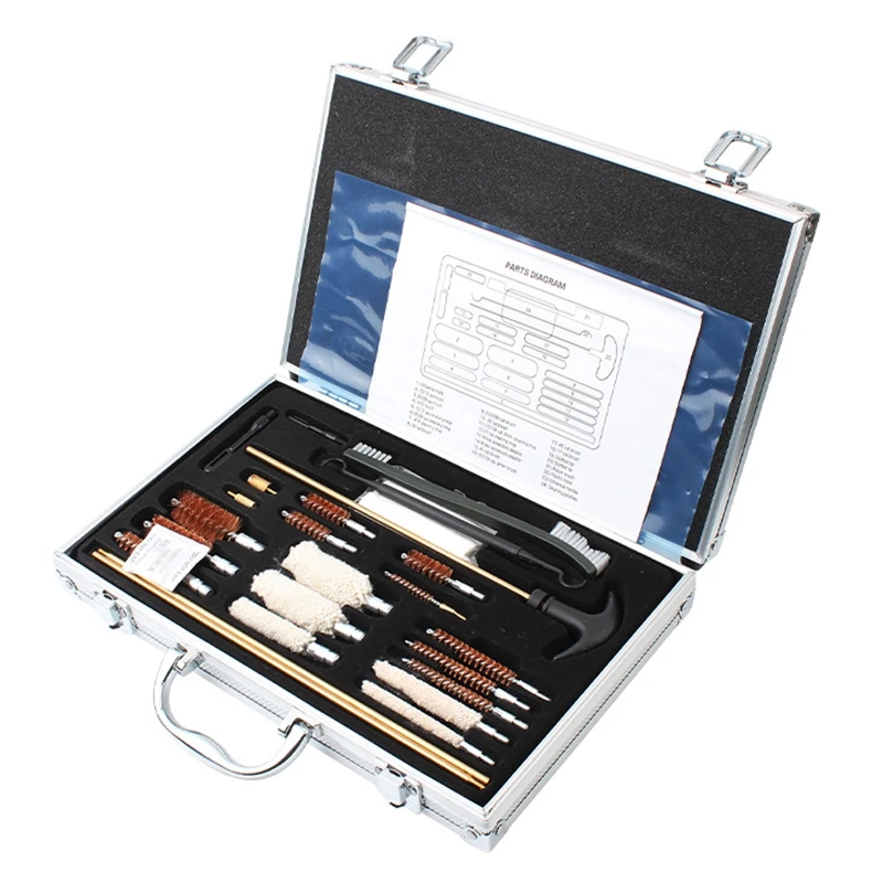 

1 Set Pipe Cleaning Tool GS2 Aluminum Box Aluminum Box Copper Rod Pipe Cleaning Tool Cotton Brush for Cleaning Pipe Tube