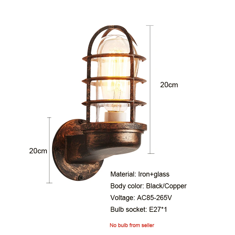 Vintage Loft Lights Cage Industry Wind Lamps Background Bar Cafe Restaurant Pub Club Living Room Sconce Stair Bra Outdoor Light wall sconces light,wall lamp