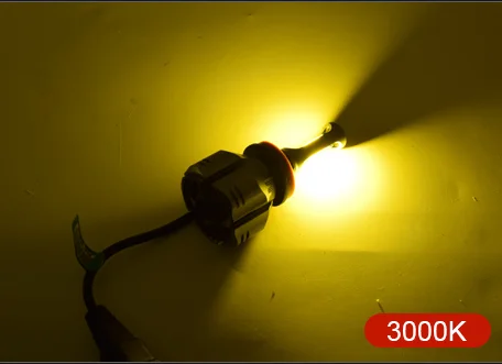 3000 К Золотой Новые 3 боковых H4 H7 9005 9006 9012 H11 H8 HB4 H1 H3 HB3 светодиодный диджейский луч авто фары лампы 60 Вт 9000LM 3000K 4300K 6000K мотора Светодиодная лампа - Испускаемый цвет: 3000 К Золотой