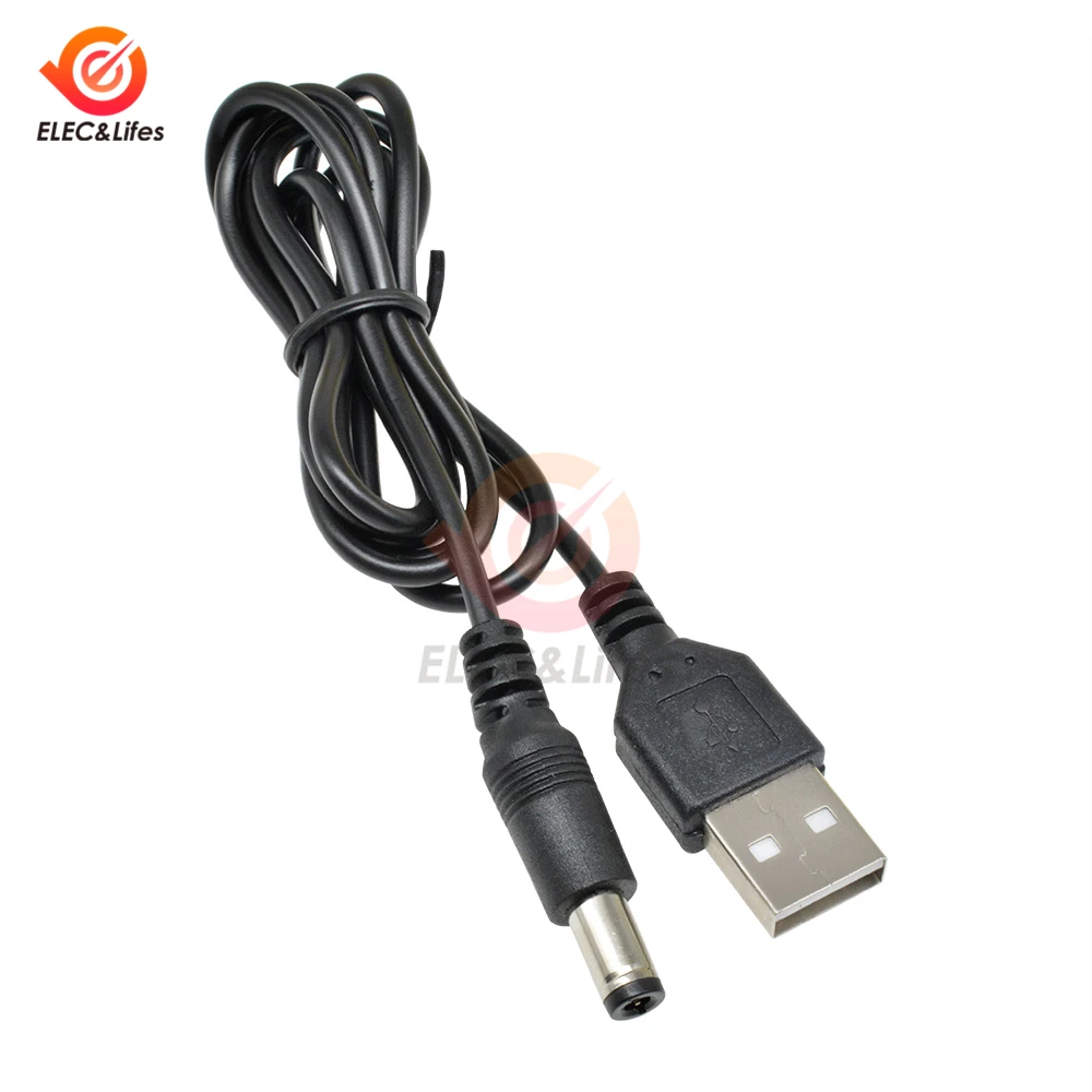USB 2,0 штекер A в DC 5,5 мм x 2,1 мм разъем шнура питания постоянного тока кабель DC в адаптер и конвертер USB для геймпада кабель провод для зарядного устройства