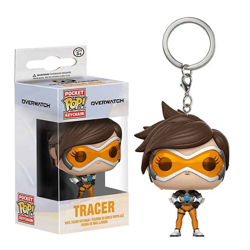 FUNKO POP OverWatche TRACER& REAPER Карманный Брелок Виниловая фигурка Коллекция Модель игрушки