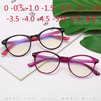 -0.5 -1 -1.5 -2 -2.5 -3 -3.5 -4 -4.5 -5 -5.5 -6 Finished Myopia Glasses Women Short-sight Eyewear Men Small Round Frame Glasses 1