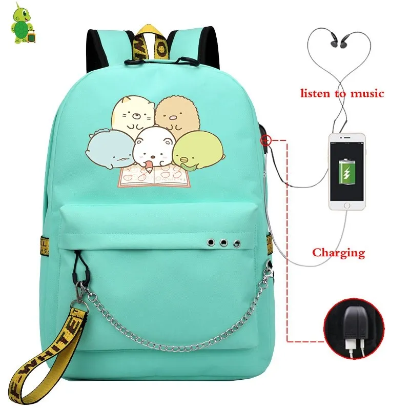 Mochila Sumikko, рюкзак, милые школьные сумки для девочек-подростков, Usb зарядка, рюкзак для ноутбука, женские рюкзаки, корейский рюкзак для путешествий - Цвет: 5