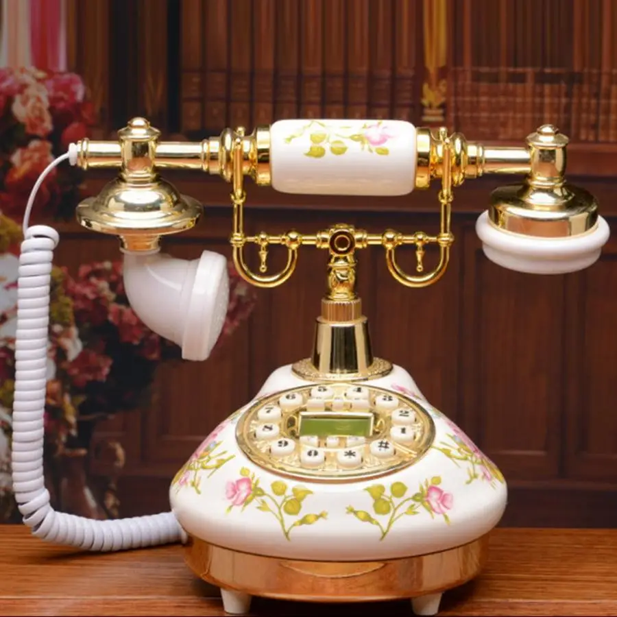 Домашний декор, телефонная MS-9100, круглая основа, керамическая, европейская Роза, ретро телефон для автоматического обнаружения, для FSK/DTMF, АОН