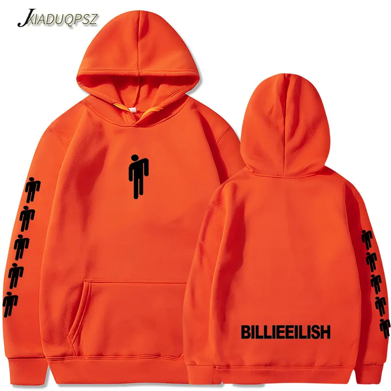 Billie Eilish толстовка женская с длинным рукавом Eilish Merch Lothse унисекс пуловеры нарядная толстовка с капюшоном топы Dropshop женские тонкие пальто - Цвет: WM23-27 Orange