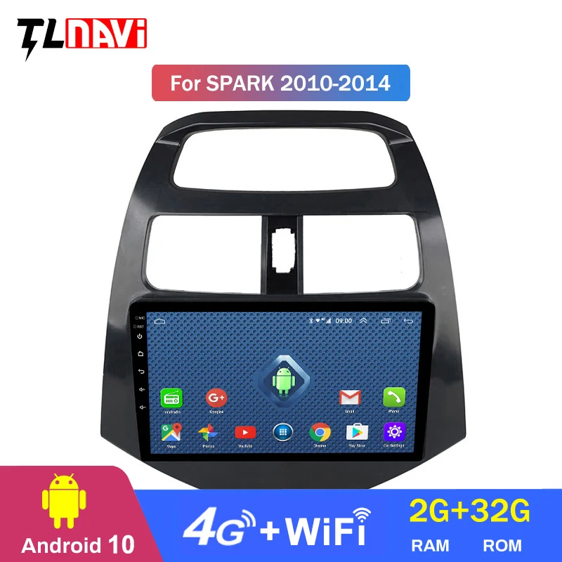 4G LTE 2G RAM Android 10 для 1CHEVROLET Spark Beat 2010 2014 мультимедийный стерео автомобильный DVD плеер