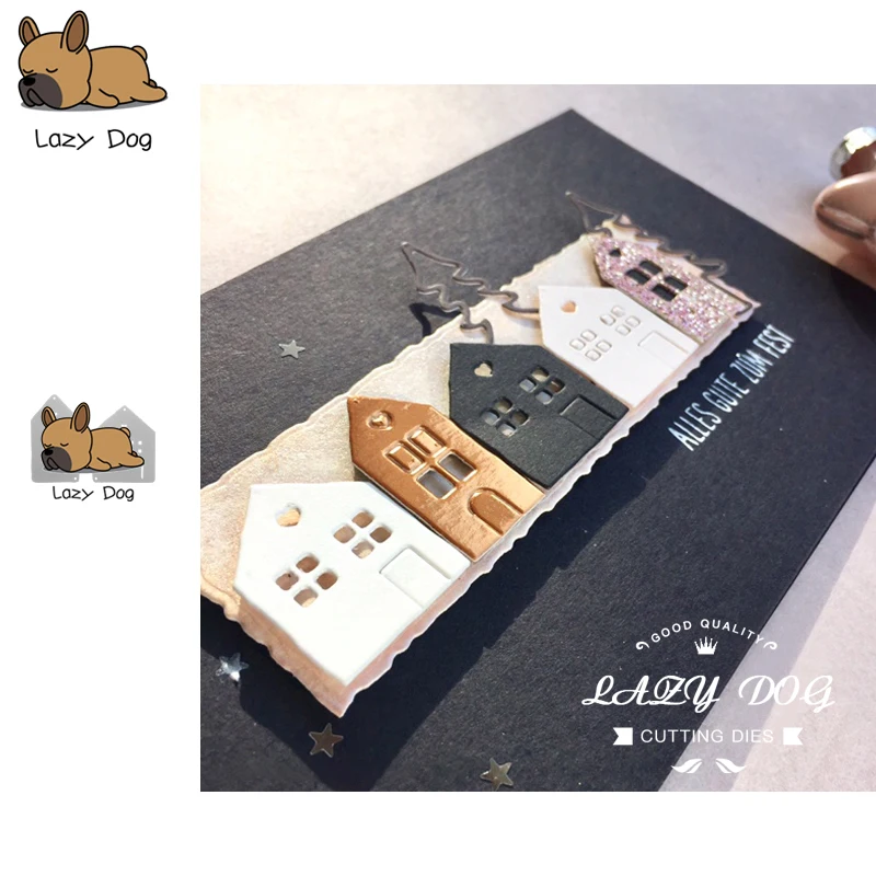 

2PCS House Metal Cutting Dies Scrapbooking Stencil DIY Decorative Craft Embossing Die Cuts Card Making New Dies For 2019