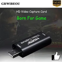 

Video Capture Card HDMI-Compatible Video Capture Card Streaming Board Capture USB 2.0 Card Grabber Recorder for PS4 Game DVD