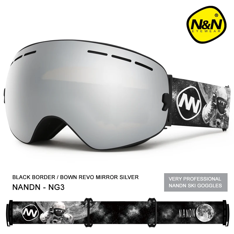 NANDN ski goggles snowboard double layers UV400 anti-fog big ski mask glasses skiing