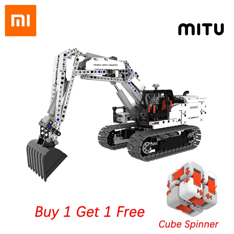 900 + детали Xiaomi MITU инженерный экскаватор строительные блоки гусеничный