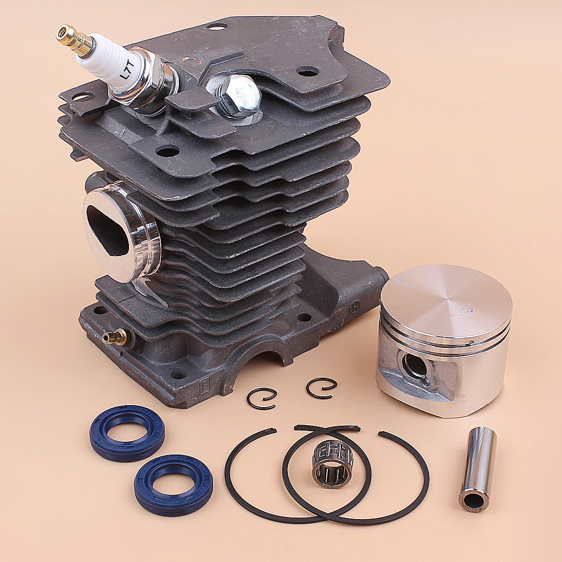 Cylinder Piston Set,46mm Cylinder Piston Air Filter Oil Seals Pressure Relief Valve Set for MS270 MS280 Chainsaw 
