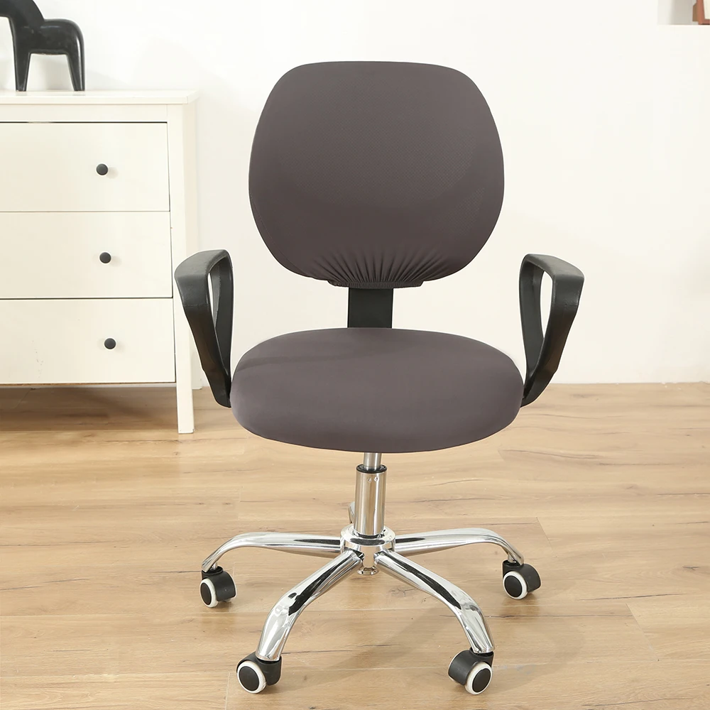 Однотонный Чехол для стула, офисный, растягивающийся, съемный, моющийся, для компьютера, вращающийся, подъемный, спандекс, эластичный, чехол для сиденья, подушка