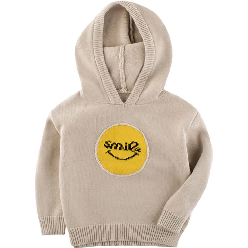 Fashion New Hot Sale Winter Sweaters Children's Clothes Baby Girls Boys Clothing Toddler Kids Boy Girl Sweater Smile Top Wear - Цвет: Коричневый