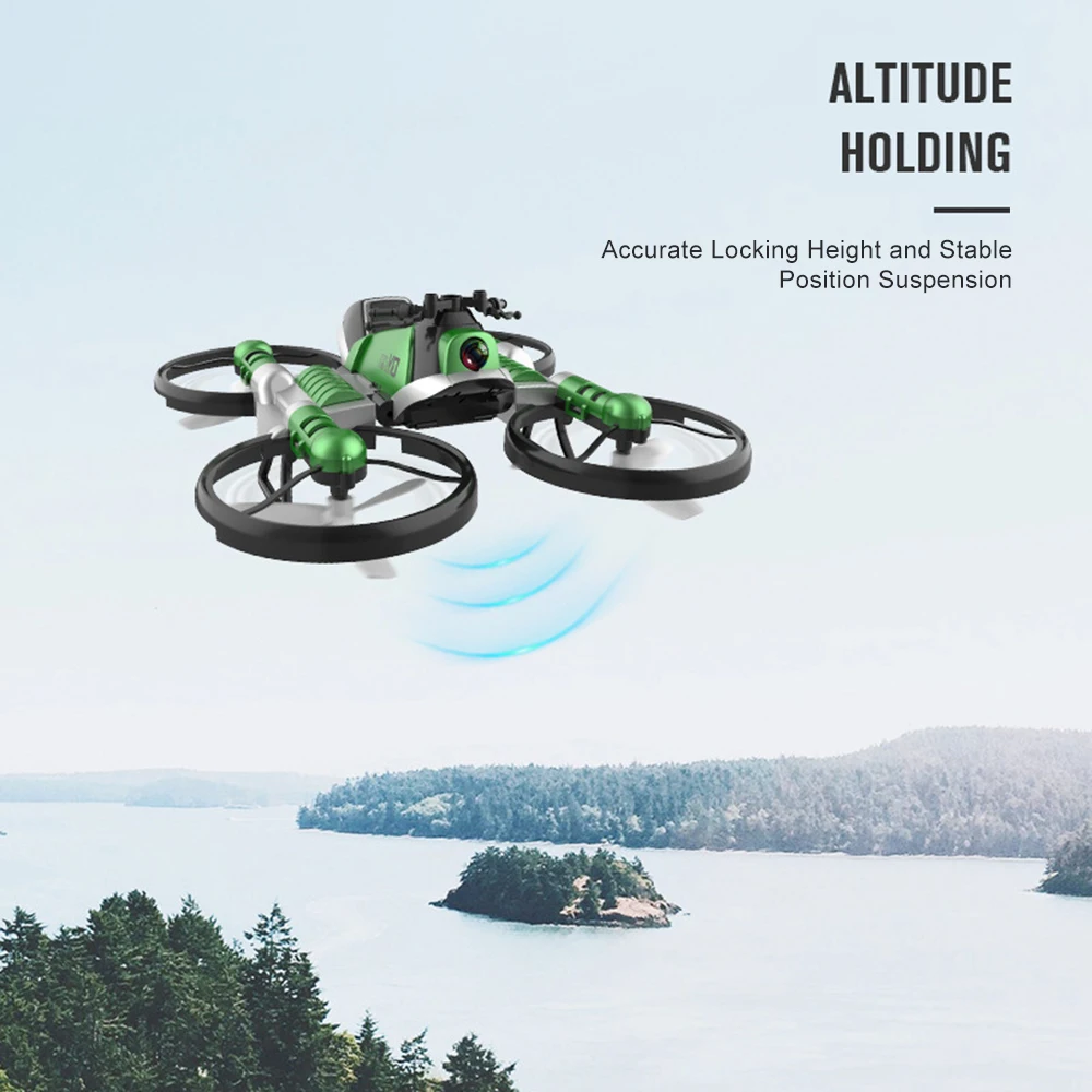 New RC Drone With Camera 2.4G Remote Control Helicopter Deformation Motorcycle Folding Four-axis Aircraft Quadcopter Toy For Kid