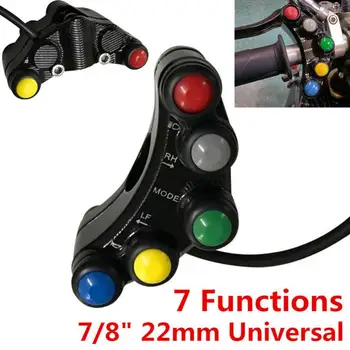 

22mm Universal Motorcycle Bike Handlebar Grip Horn Turn Signal Switch Control ABS 5-Button ATVs Scooters Motorcycle Switch 7/8