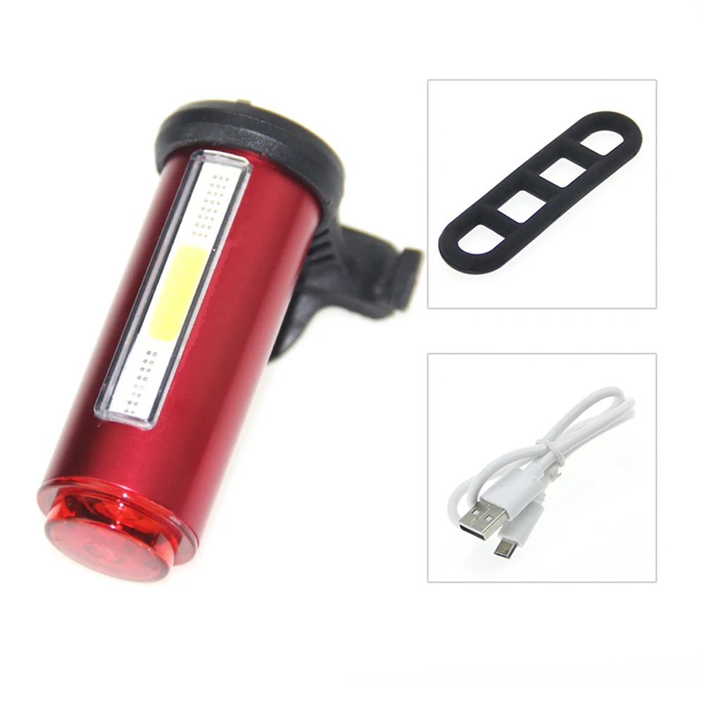 Clearance 3 Colors In 1 LED Bicycle Tail Light Lamp COB Visual Night Riding Warning Bike Rear Lantern 100LM 850aAH Rechargeable Taillight 7