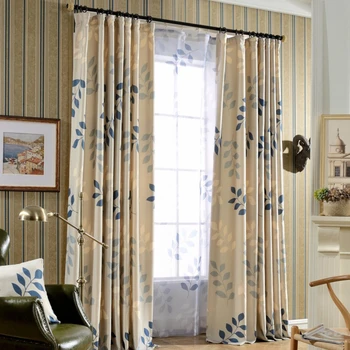 

Leaf Printing Blackout Curtains for Living Room Window Curtains for the Bedroom Modern Sheer Curtains Blinds Custom Made