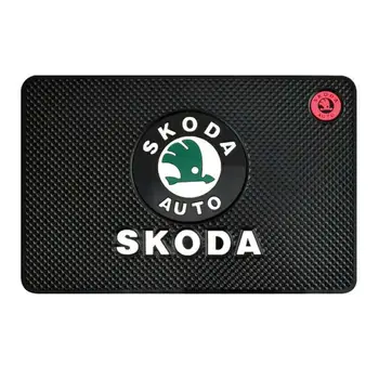 

20x13cm Car Dashboard PVC Anti-slip Pad Interior for Skoda Tour RS Fabia Rapid Kodiak Superb Kamiq Auto Non Slip Mat Accessories