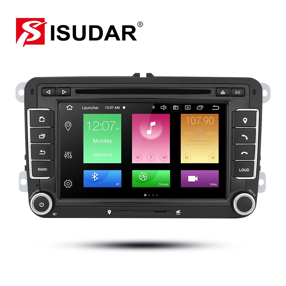 Isudar 2 Din Android Auto Radio For VW/Volkswagen/POLO/Golf/Passat/CC/Skoda/Octavia/Seat/Leon GPS Car Multimedia DVD Player DSP