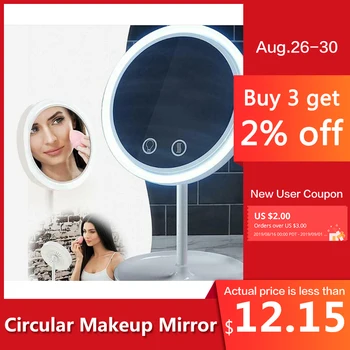 

8 Inch 10X Magnifying LED Tabletop Round Makeup Cosmetic Mirror with Sucker (White)64star High brightness