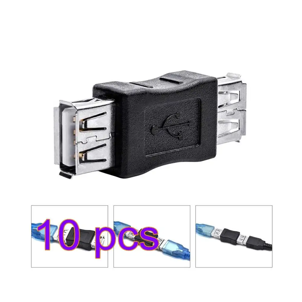 

10 Pcs USB 2.0 Extender Female to Female Cord Adapter Data Cable 2.0 Extender Cord for PC TV USB micro sd adapter Dropshipping