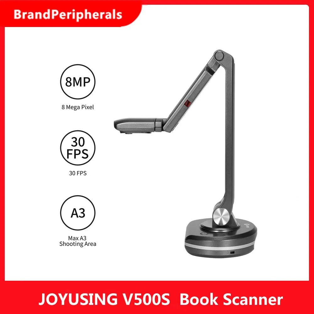 JOYUSING V500S USB 2-in-1 8MP Document Camera & Book Scanner Webcam Auto Focus A3 Scanning Size LED Light for Mac Windows document camera scanner