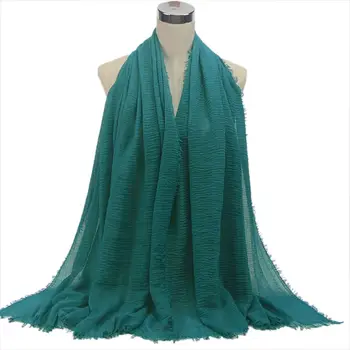 

Fashion Female Muslim Head Scarf Woman's 90*180CM Hijabs Plain Hijabs Muslim Cotton Scarf
