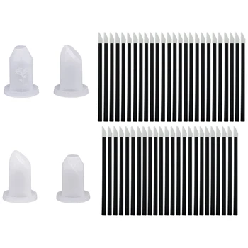 

50Pcs Disposable Lip Brush Lipstick Makeup Tool & 4Pcs Homemade Diy 12.1Mm Lipstick Filling Tube Silicone Head Mold