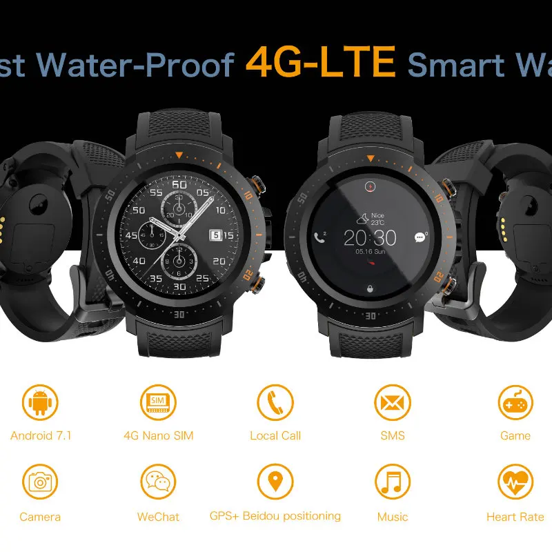 Smartwatch 4G 530 мАч 1+ 16 ГБ водонепроницаемые Роскошные умные часы Спортивные gps часы телефон Шагомер Smartwatch для IOS Android Xiaomi A4