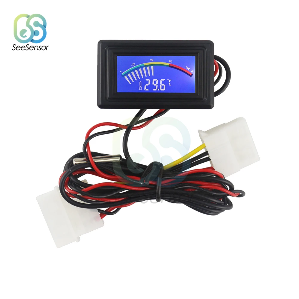 LCD 포인터 디지털 온도계, 자동차 수온 측정기, C/F NTC 센서, 컴퓨터 케이스 에어컨 보일러용