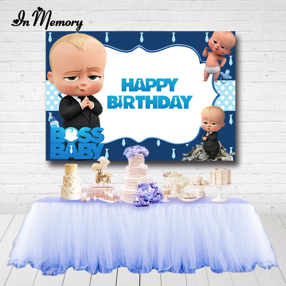 InMemory пользовательские фотографии фоны синий босс ребенок тема мальчиков 1 й День