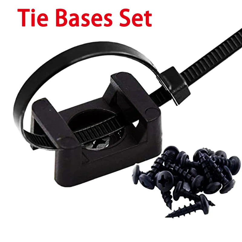 100PCS Cable Tie Bases Mount Glue Wire Removable Self Adhesive Wall