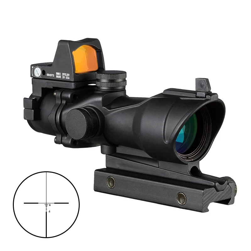 Trijicon ACOG 4x32 оптический прицел для охоты охотничий Airsoft с доктера Mini черный