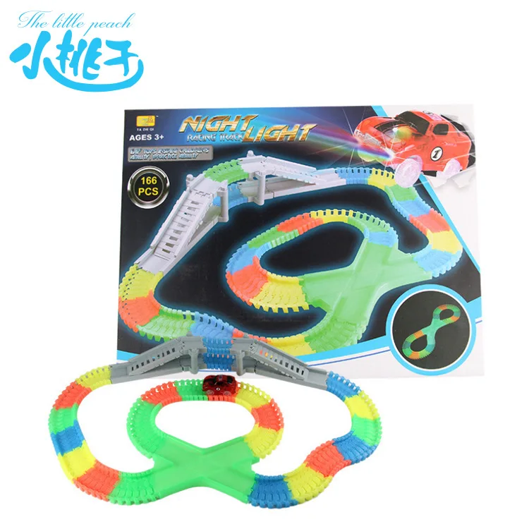 

Stall Hot Selling Toy Children'S Educational Assembled DIY Camera Track Toy Boy Car Color Night Light Camera Track Car