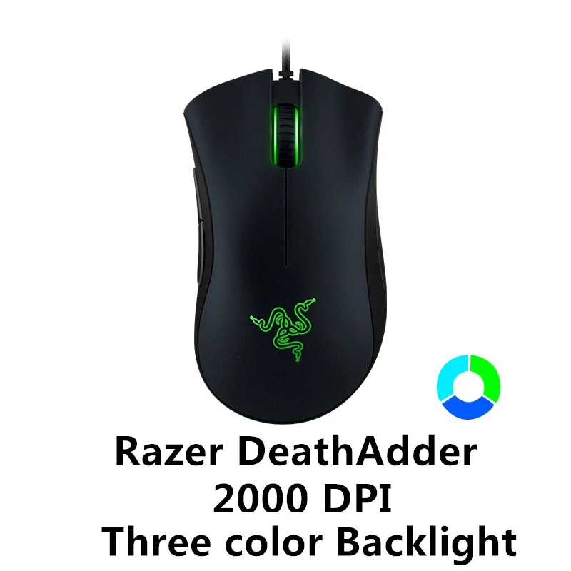 Razer DeathAdder Эфирная Проводная игровая мышь 2000 dpi эргономичная Chroma Lighting оптимизированная 450 ips eSports мышь - Цвет: No Retail Package