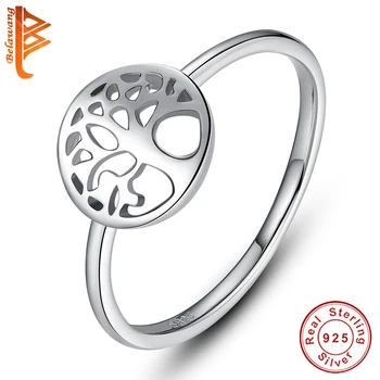

2019 New Fashion Real 925 Sterling Silver Family Tree of Life Finger Rings for Women Wedding Jewelry Christmas Day Gift
