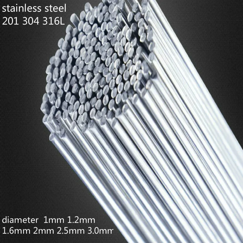 

D 2.5mm 1mm 1.2mm 1.6mm 2mm 3.0mm tig welding consumables solder 201 316L 304 stainless steel welding rod stainless steel rod