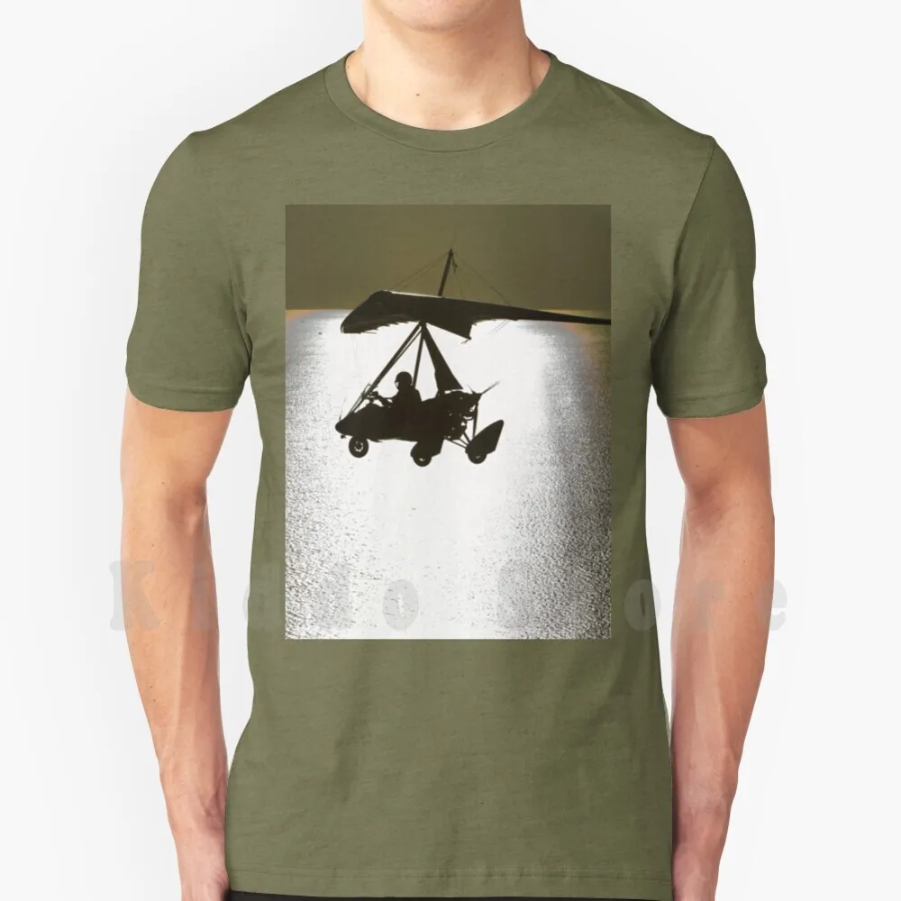 Air Trike T Shirt Cotton Men Diy Print Cool Tee Ultralight Aviation Trike Sea Sky Fly Night Evening Morning Wing Engine Blade