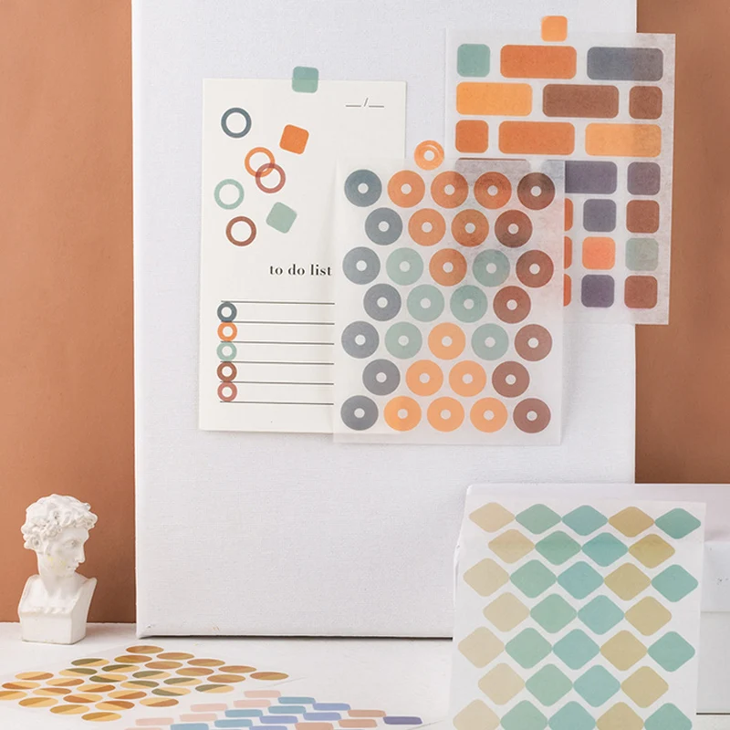 

10 pcs/lot Gallery Dot Solid color paper sticker package DIY diary decoration sticker album scrapbooking
